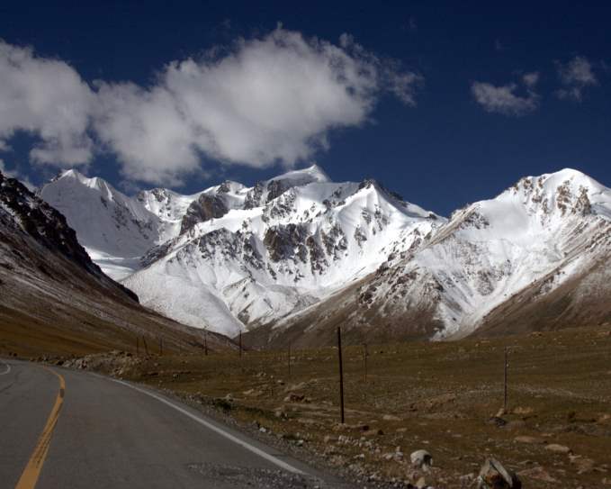 The Karakoram Highway between Pakistan and China
